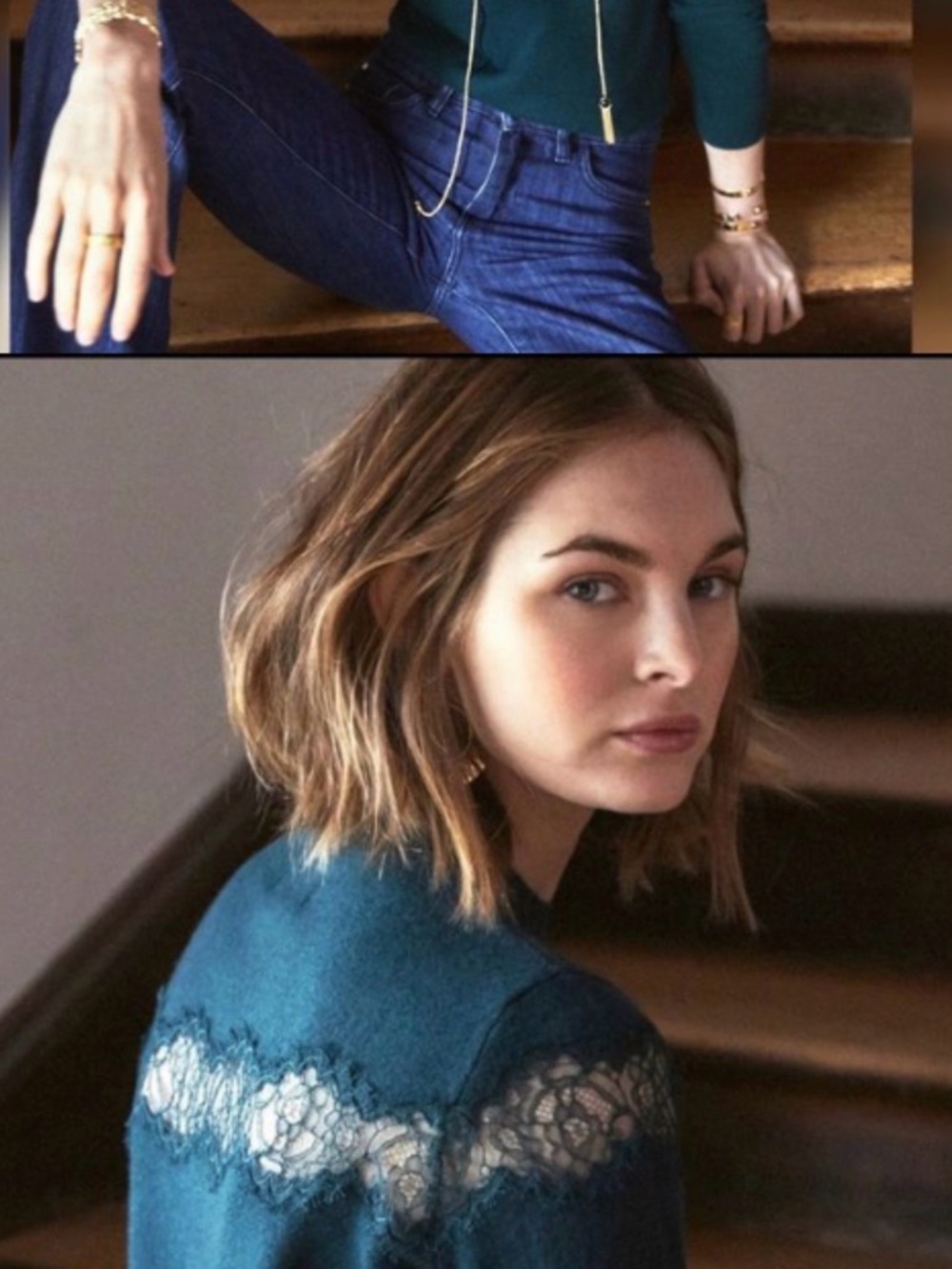 Sezane Black lace Inlet sweater